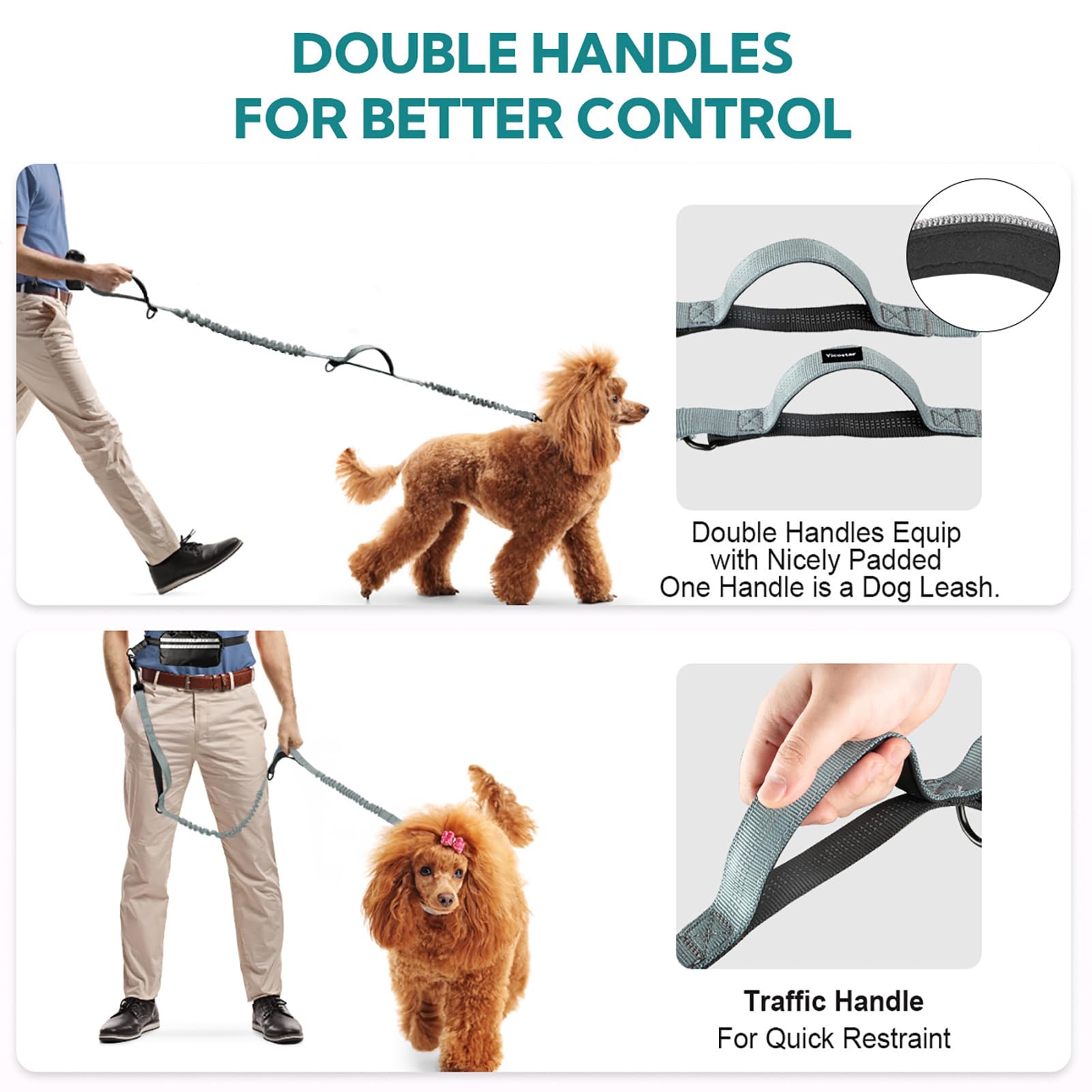 Yicostar multifunctional dog walking bag stores phone, keys, treats.
