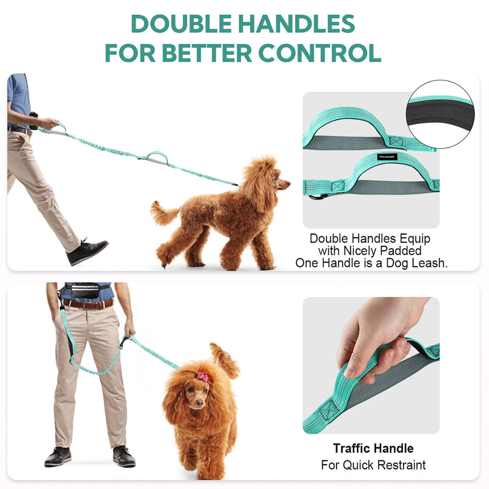 Yicostar reflective stitching on leash enhances nighttime visibility for safer evening walks