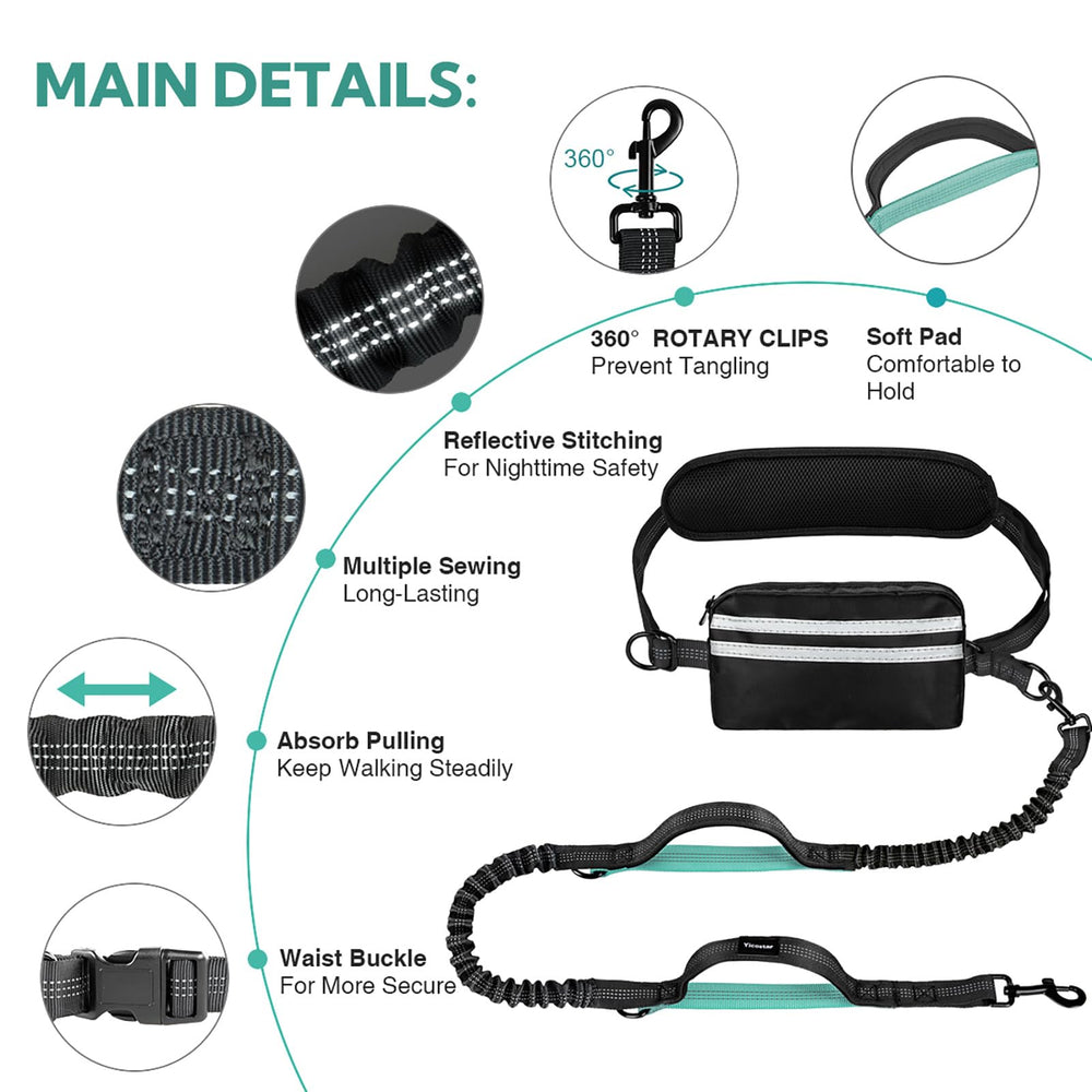 Yicostar retractable bungee leash reduces tugging for smoother shared walks.