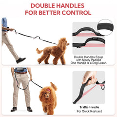 Yicostar waist belt dog leash provides secure support during runs