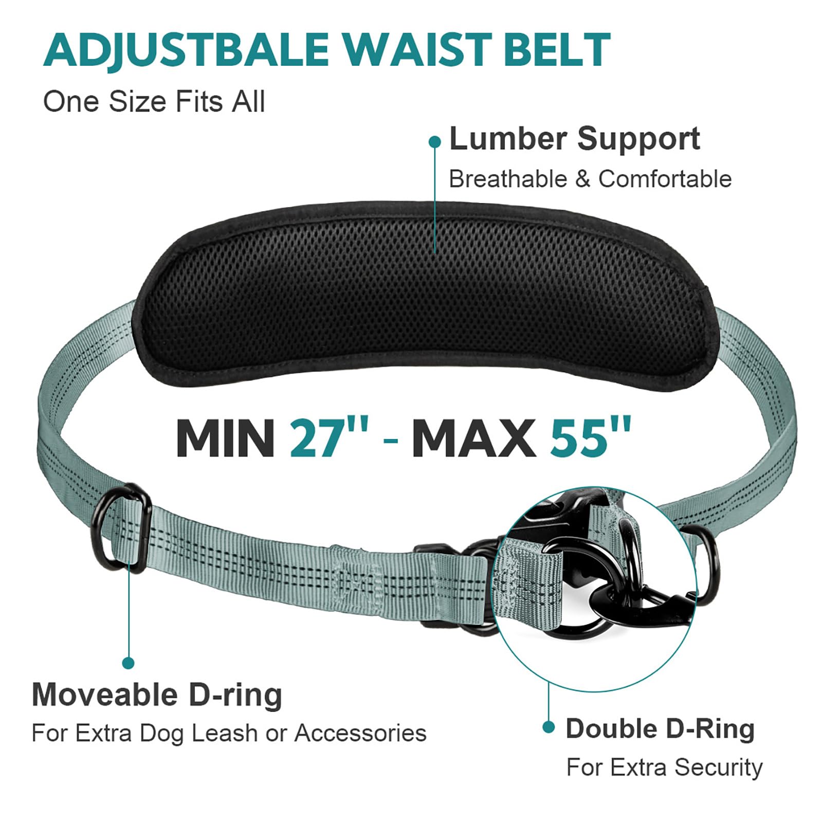 Yicostar waist belt foam pad closeup aids comfortable walks.