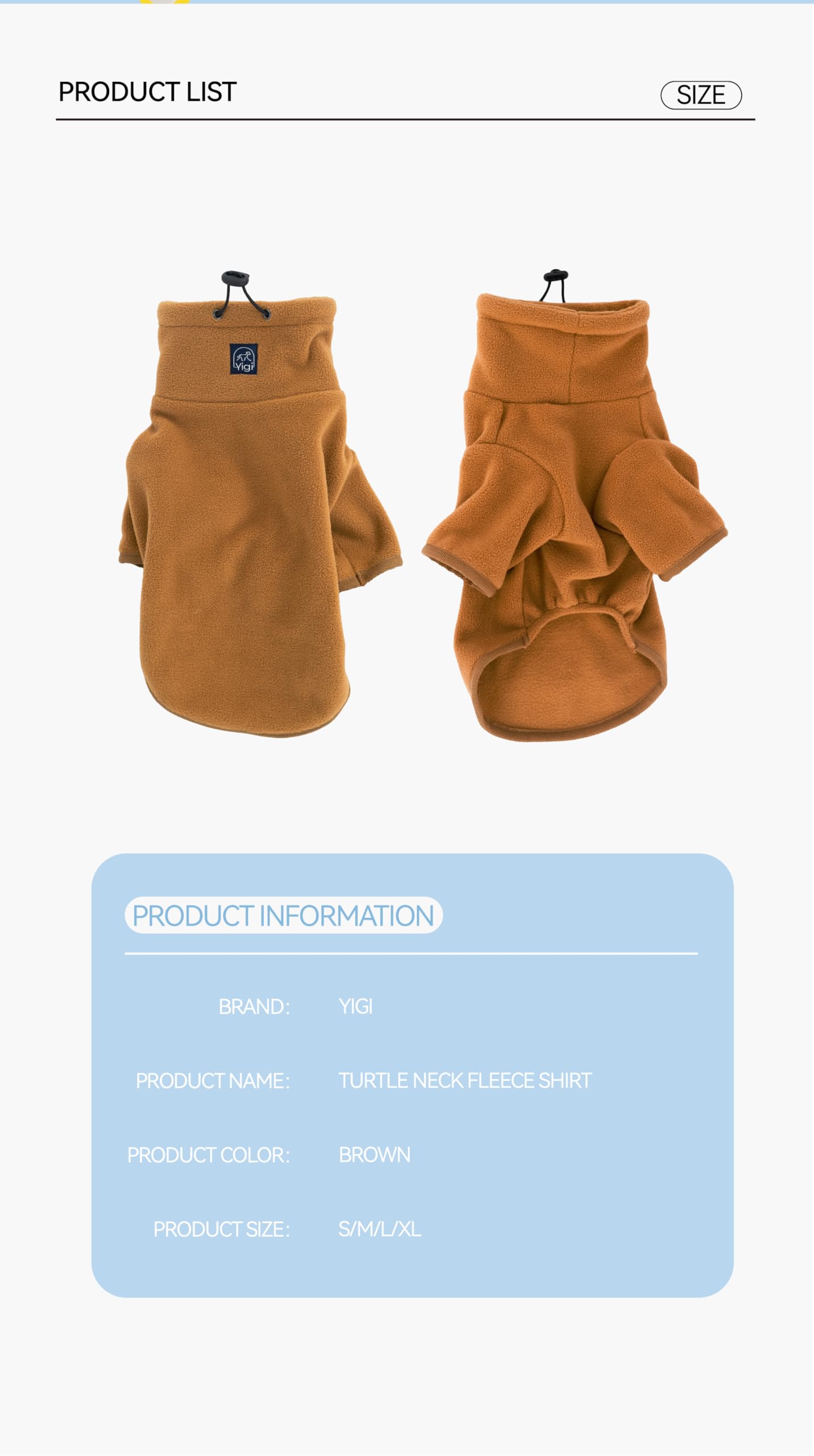 Yigi pullover design demonstrates easy on/off wearing for quick dressing