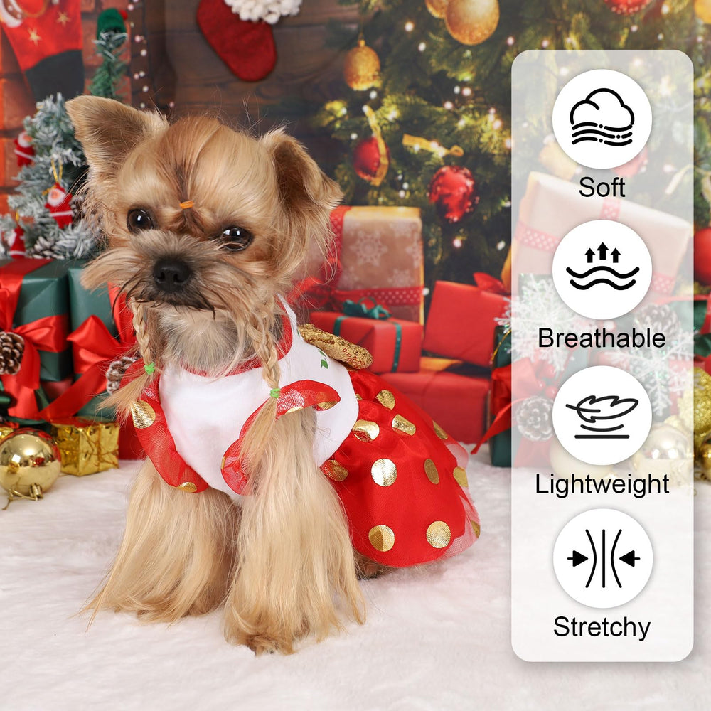 Yikeyo dog Christmas dress size chart view—helps choose the right fit.