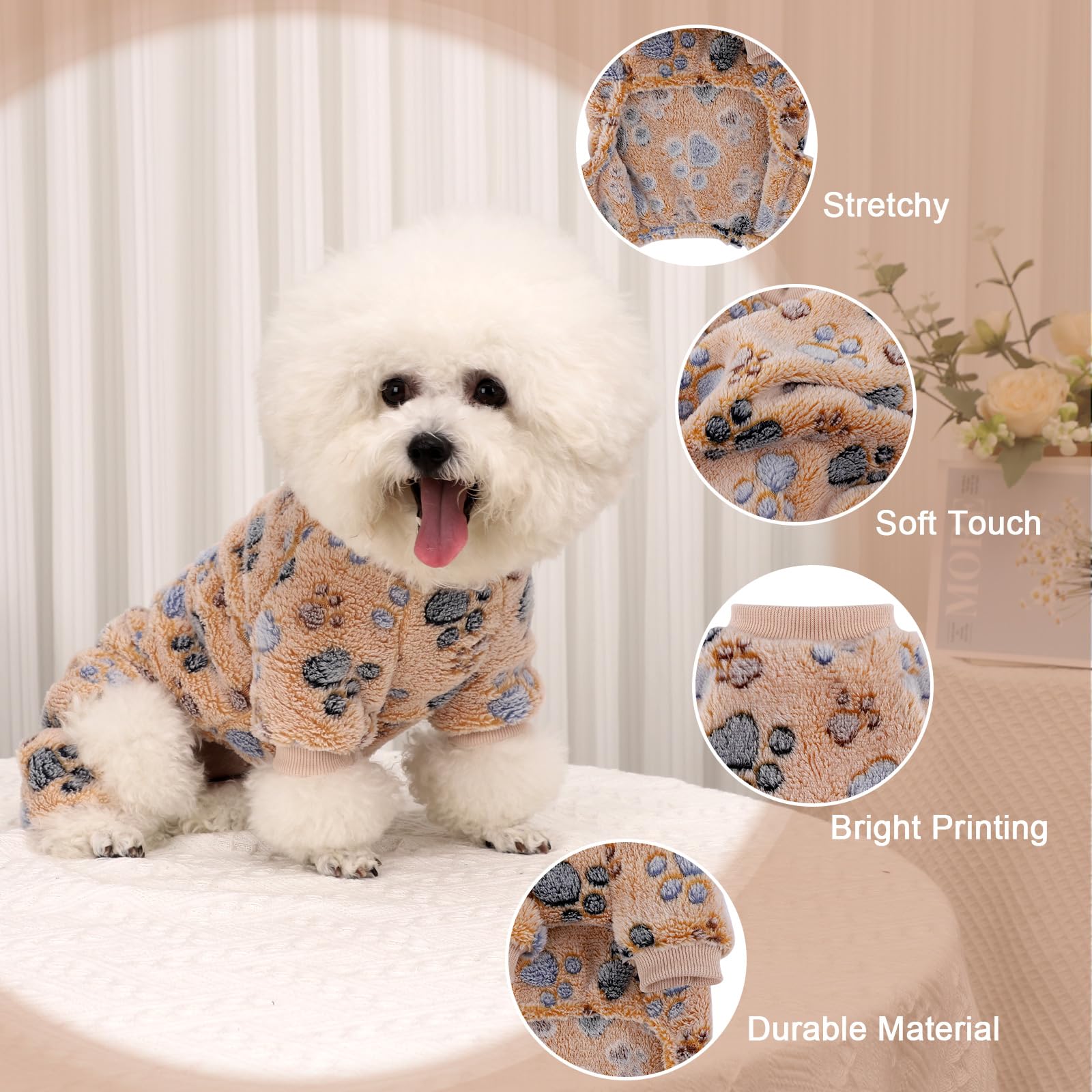 Yikeyo dog-sweater ribbed-cuffs close-up highlights secure fit.