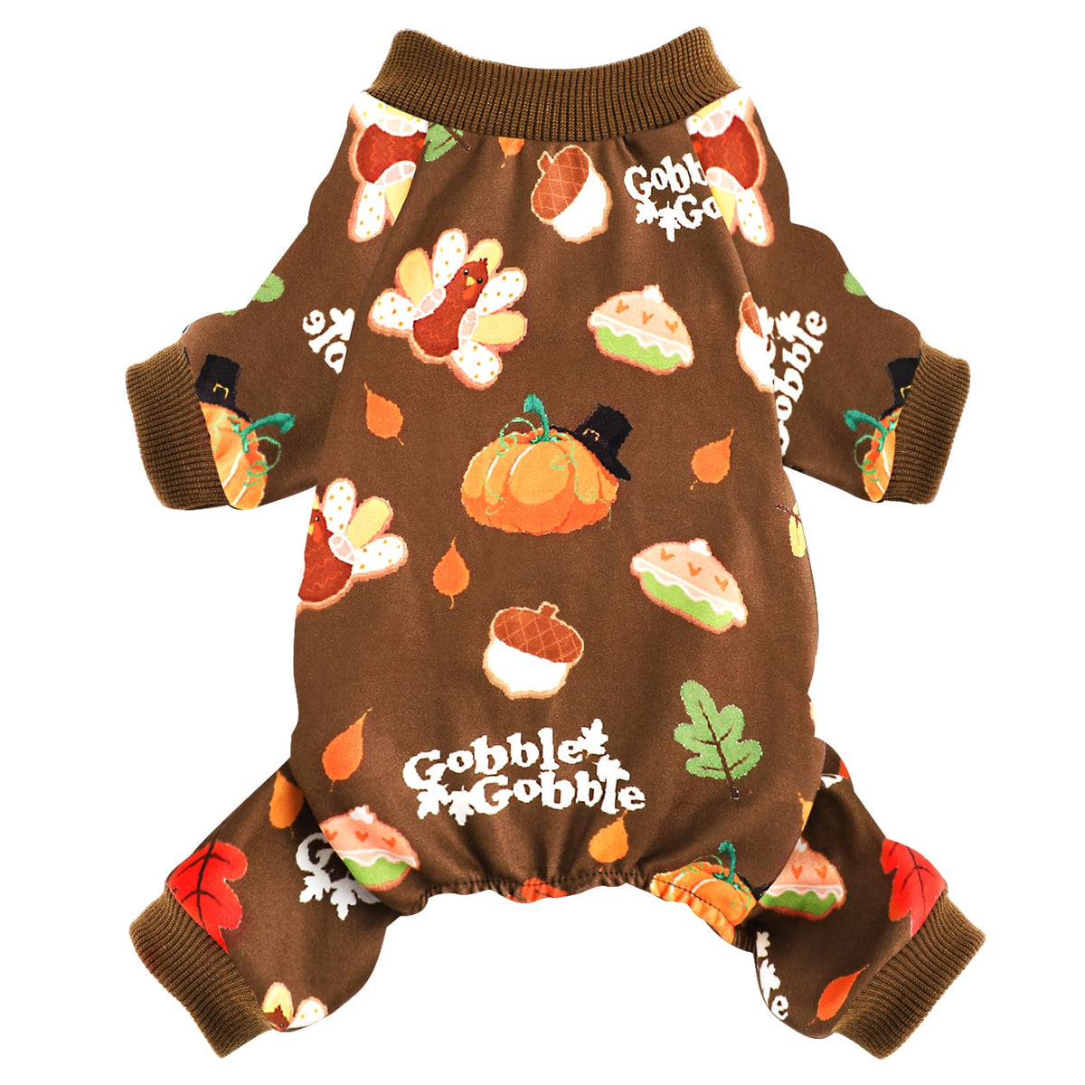 Yikeyo dog Thanksgiving pajamas with turkey pattern for cozy holiday photos