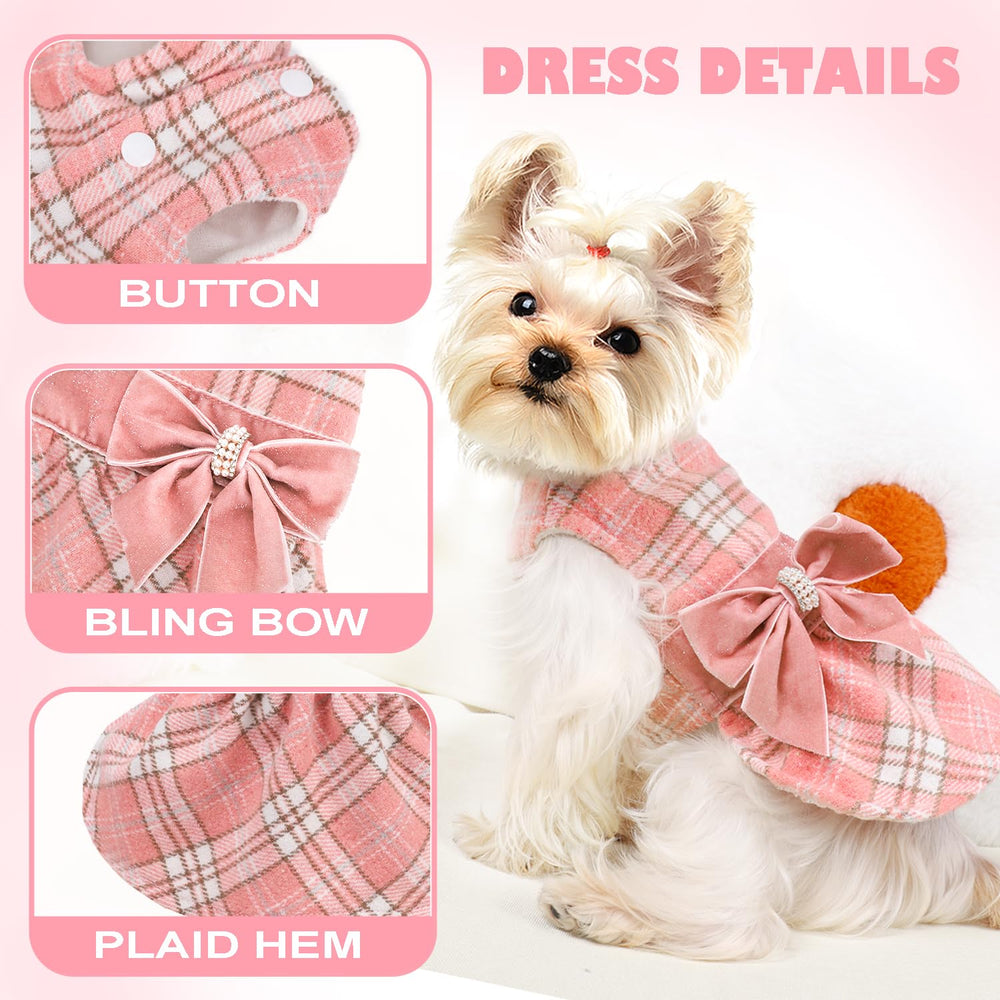 Yikeyo easy-on dog dress with button closure for quick dressing