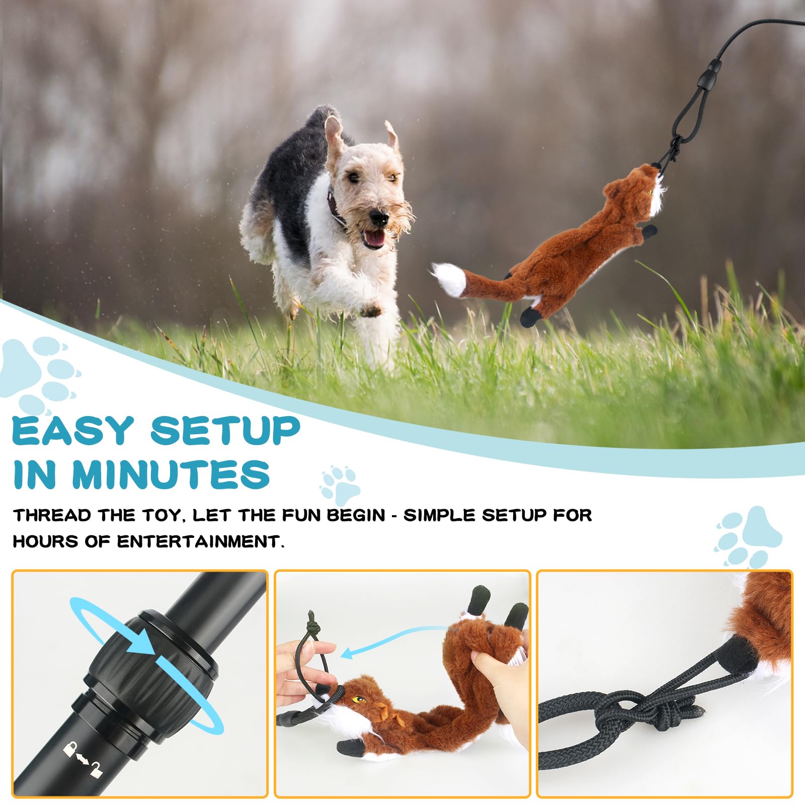 YILAKO flirt pole non-slip handle for comfortable grip during sessions