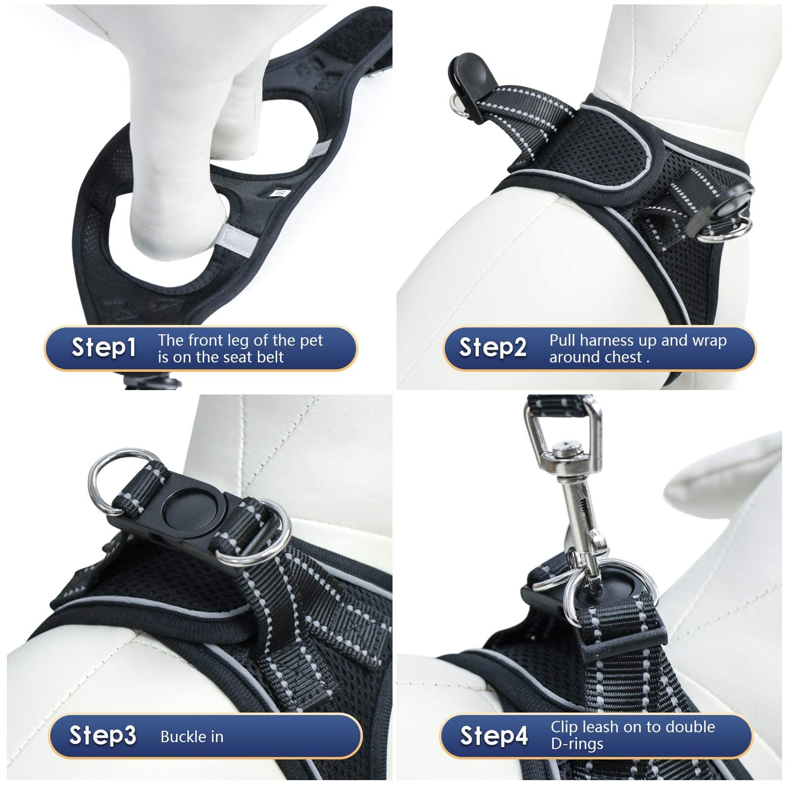 YIMEIS-no-pull-harness distributes pressure for gentle, comfortable control.
