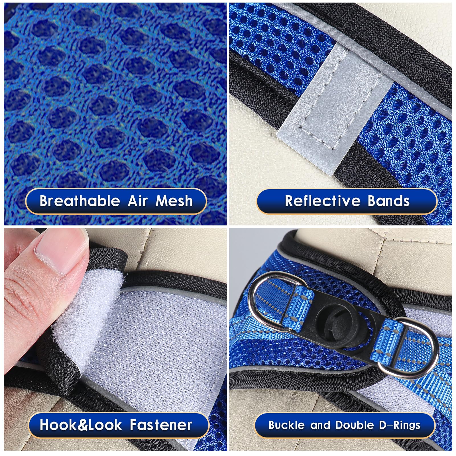 YIMEIS step-in harness design makes quick, hassle-free pet dressing and secure fit.