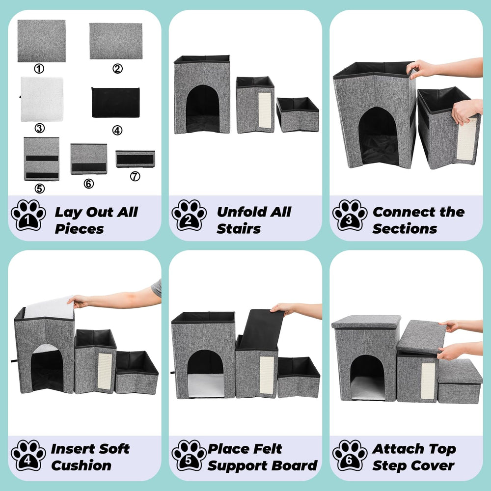 YIMITEE dog stairs foldable-compact highlights easy storage and travel convenience