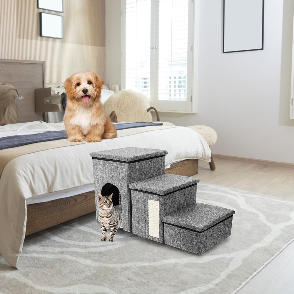 YIMITEE dog stairs gray-minimalist design blends with home decor