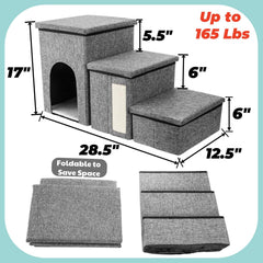 YIMITEE dog stairs top-step-padding provides soft cushion for easy climbs and naps