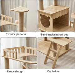 Yinanroa 54-inch cat tower sisal posts close-up ideal for nail sharpening