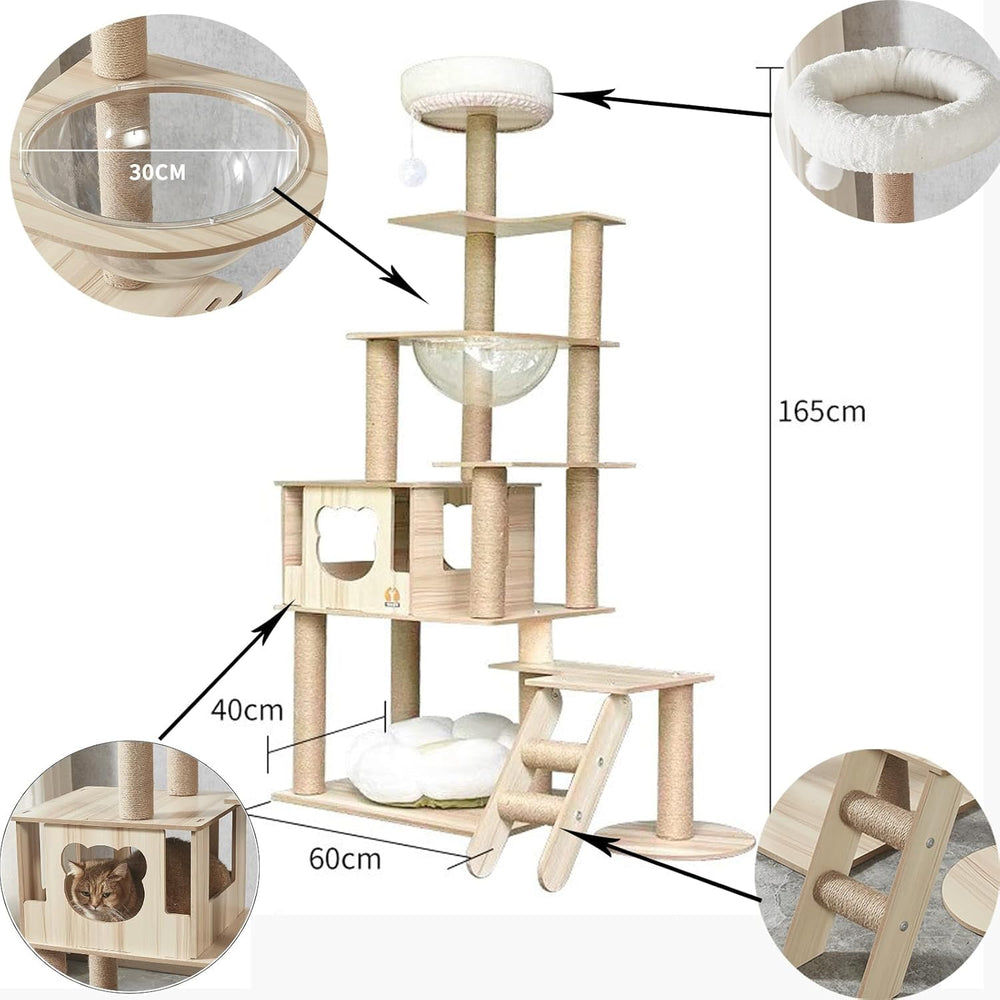 Yinanroa cat tree condo nest highlights cozy resting space for cats
