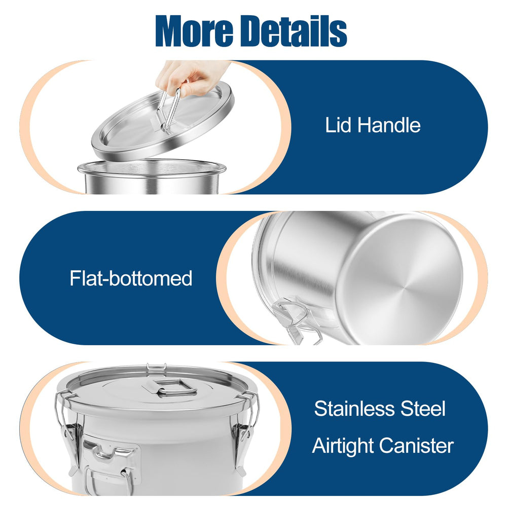YinCukiEle stackable metal container aids organized pantry storage.