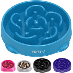 YINEYA 4 Cups Slow Feeder Bowl top view shows maze design for slower eating