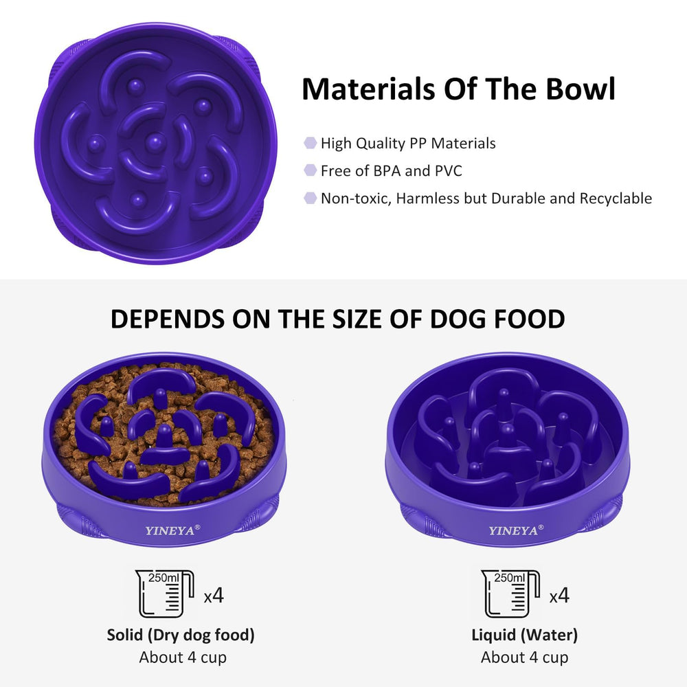 YINEYA 4-cup capacity bowl supports large breeds with manageable portioning.
