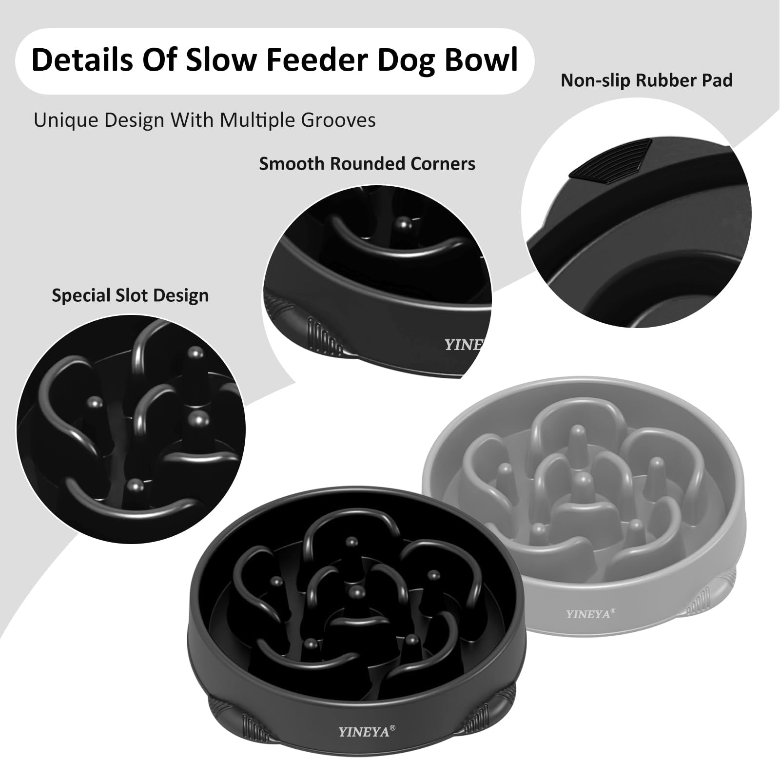 YINEYA in-use dog meal showing slower eating and easier handling
