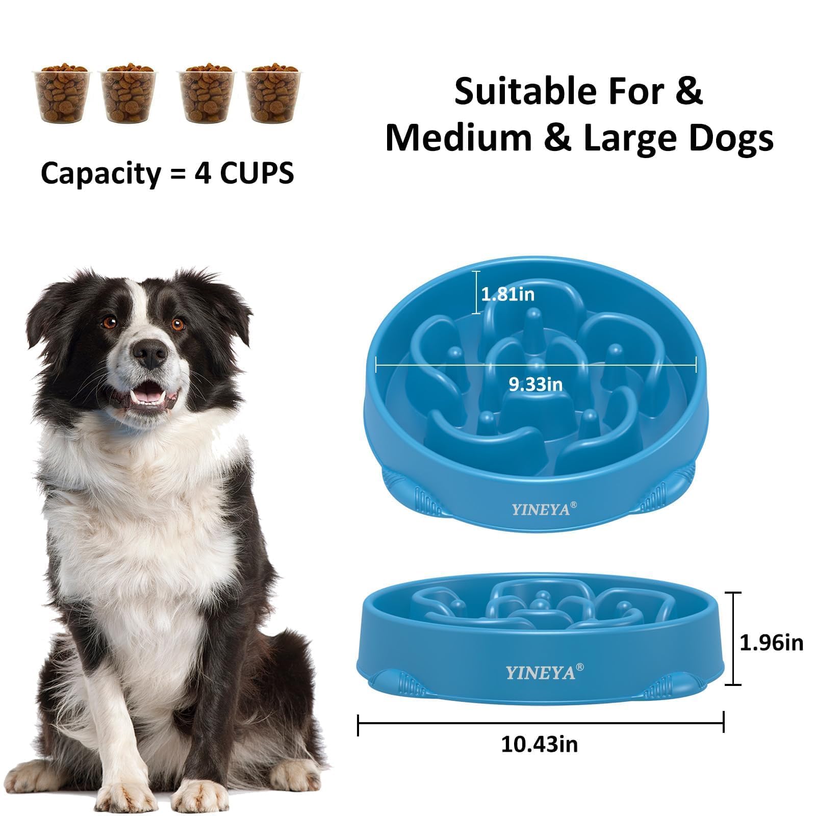 YINEYA unbreakable PP-material bowl emphasizes durability and safety