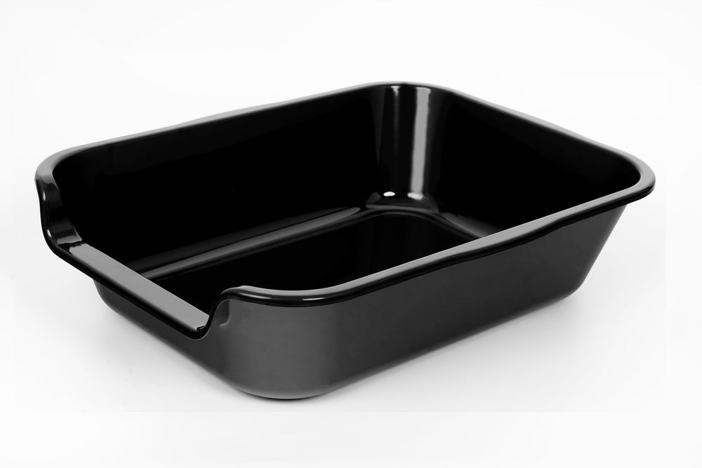 Ying Tutu ABS material litter box side profile shows durable, easy-to-clean design.