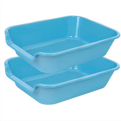 Ying Tutu extra-large litter box light blue top view shows spacious interior for big cats