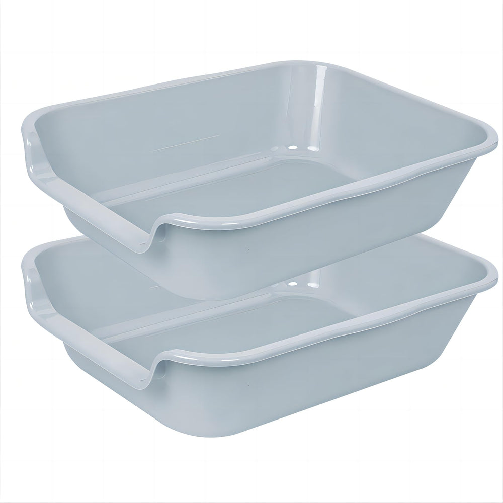 Ying Tutu extra-large cat litter box side view gray promotes comfortable use for big cats.