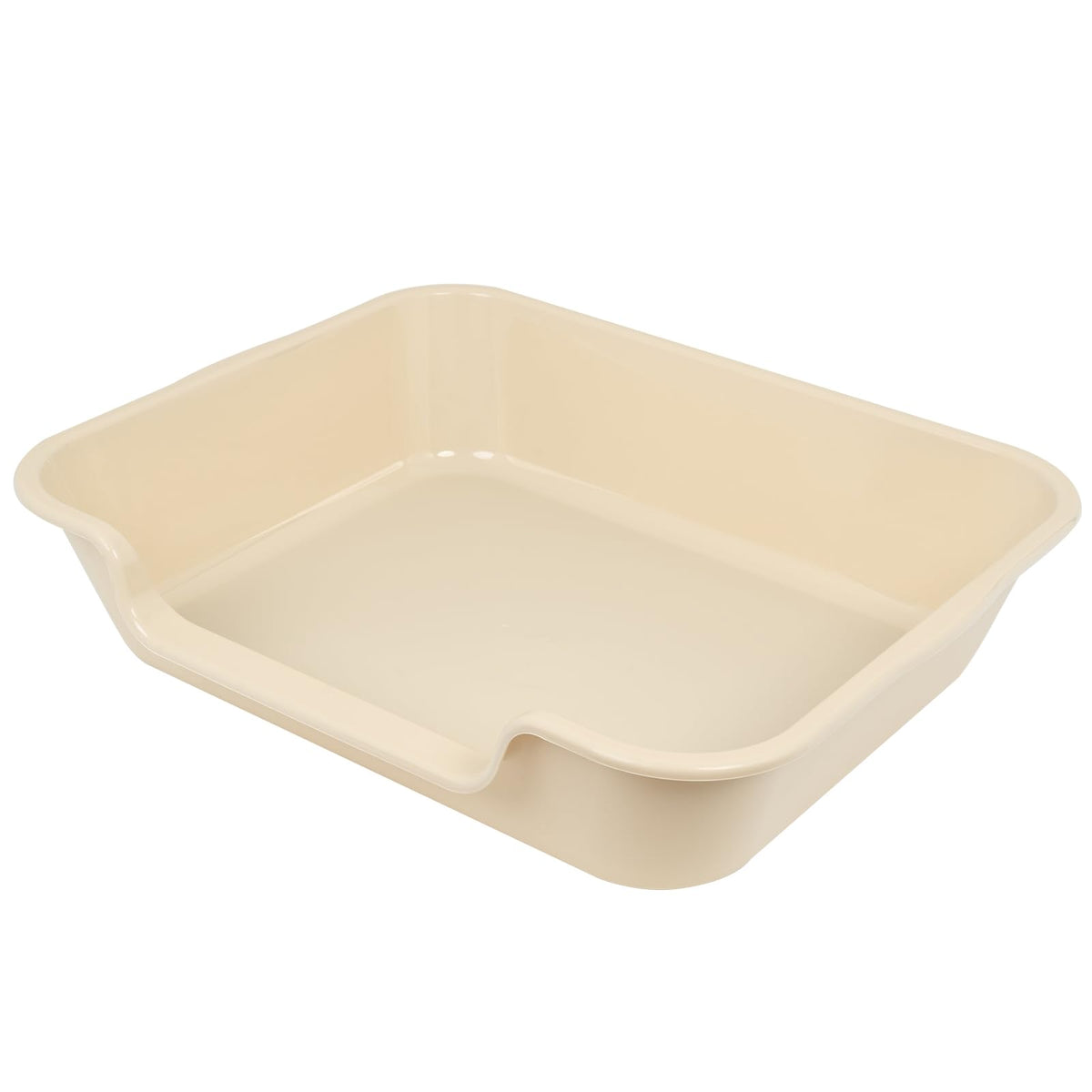Ying Tutu extra-large litter box in beach sand color offering spacious comfort for big cats.