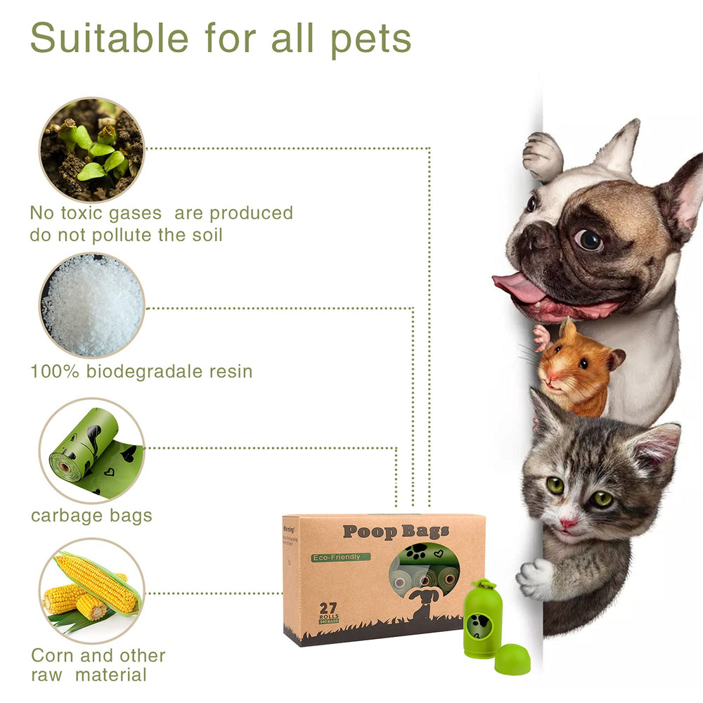 Yingdelai poop bags measure 13.5 by 9 inches for full waste coverage.