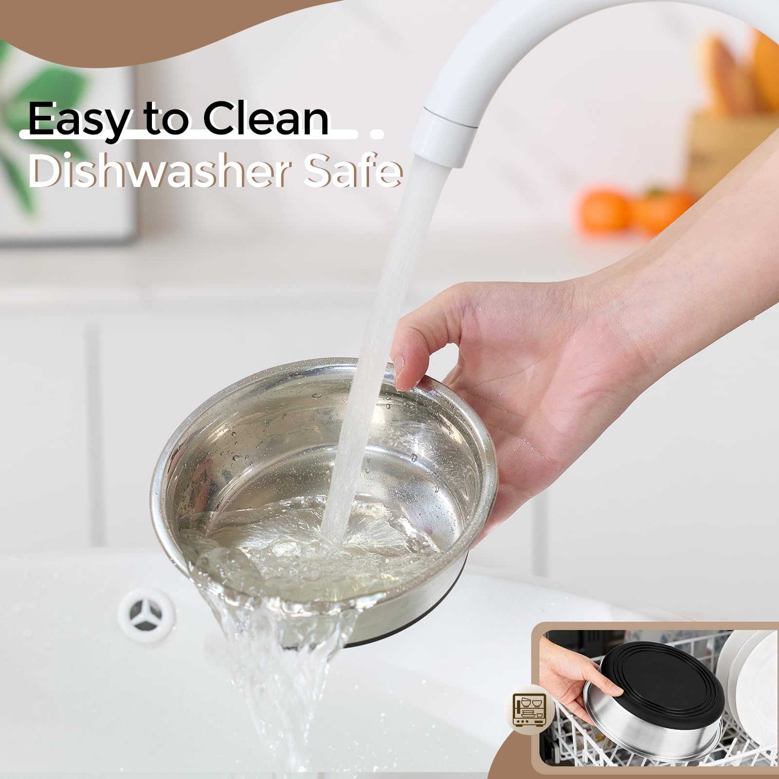 YINGFAN dishwasher-safe dog bowl cleans easily after meals