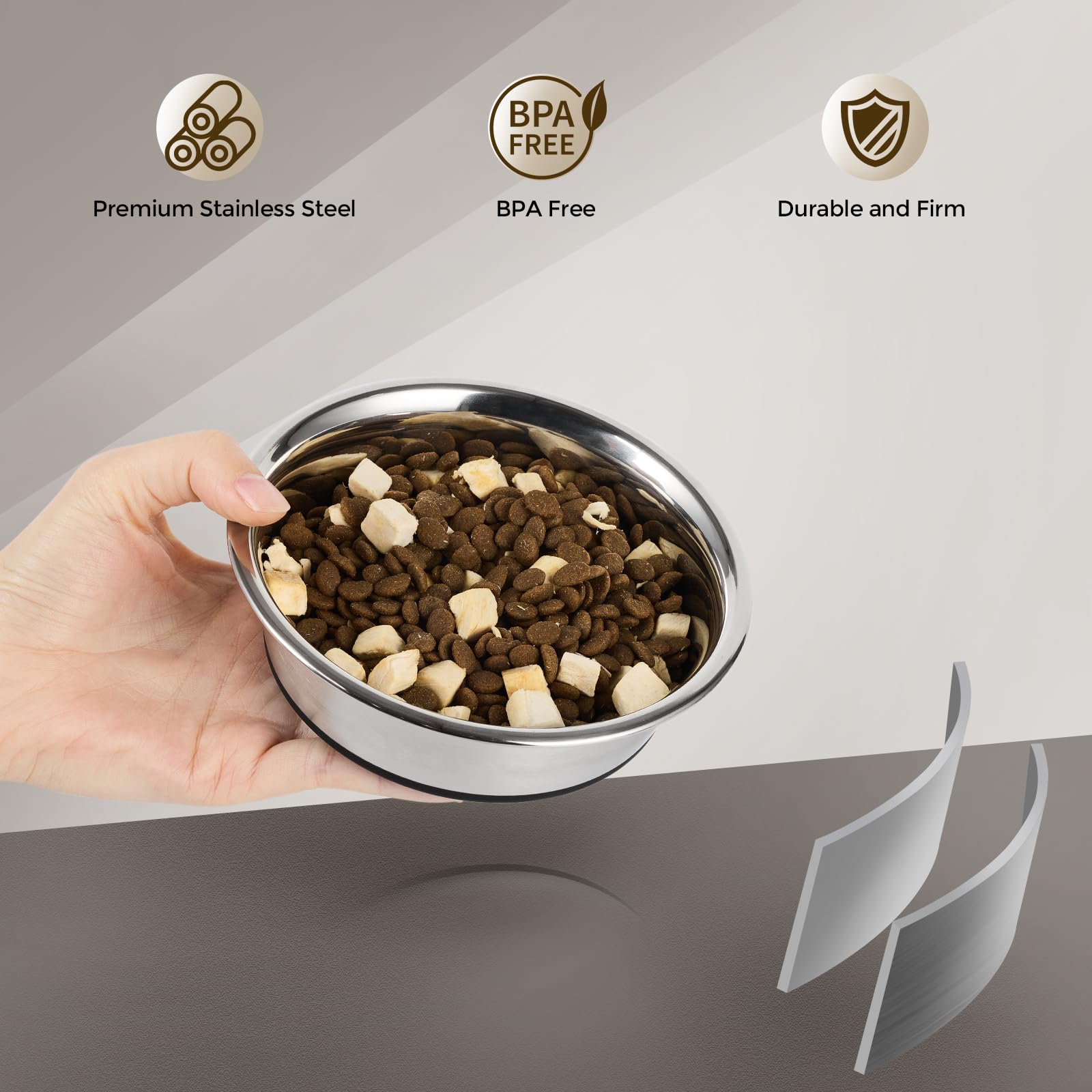 YINGFAN dog bowl with non-slip rubber base prevents spills