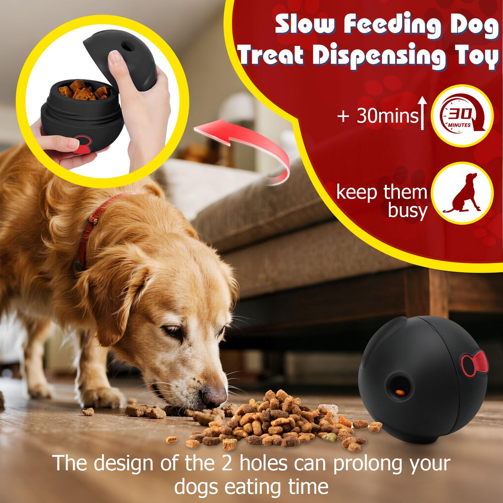 Yipetor 3In1 toy with dispensing-cap for engaging treat puzzles.