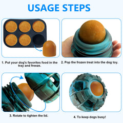 Yipetor frozen-treat dispensing dog toy, side view, interactive challenge keeps dogs busy indoors.