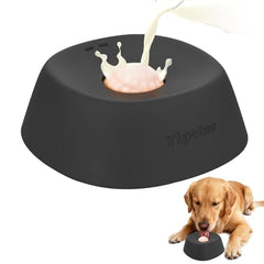 Yipetor slow feeder bowl with ball-in design showing steady liquid feeding for dogs