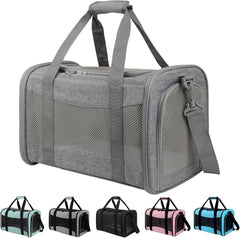 Yipincover cat carrier soft-sided front view, airline-friendly for easy travel.