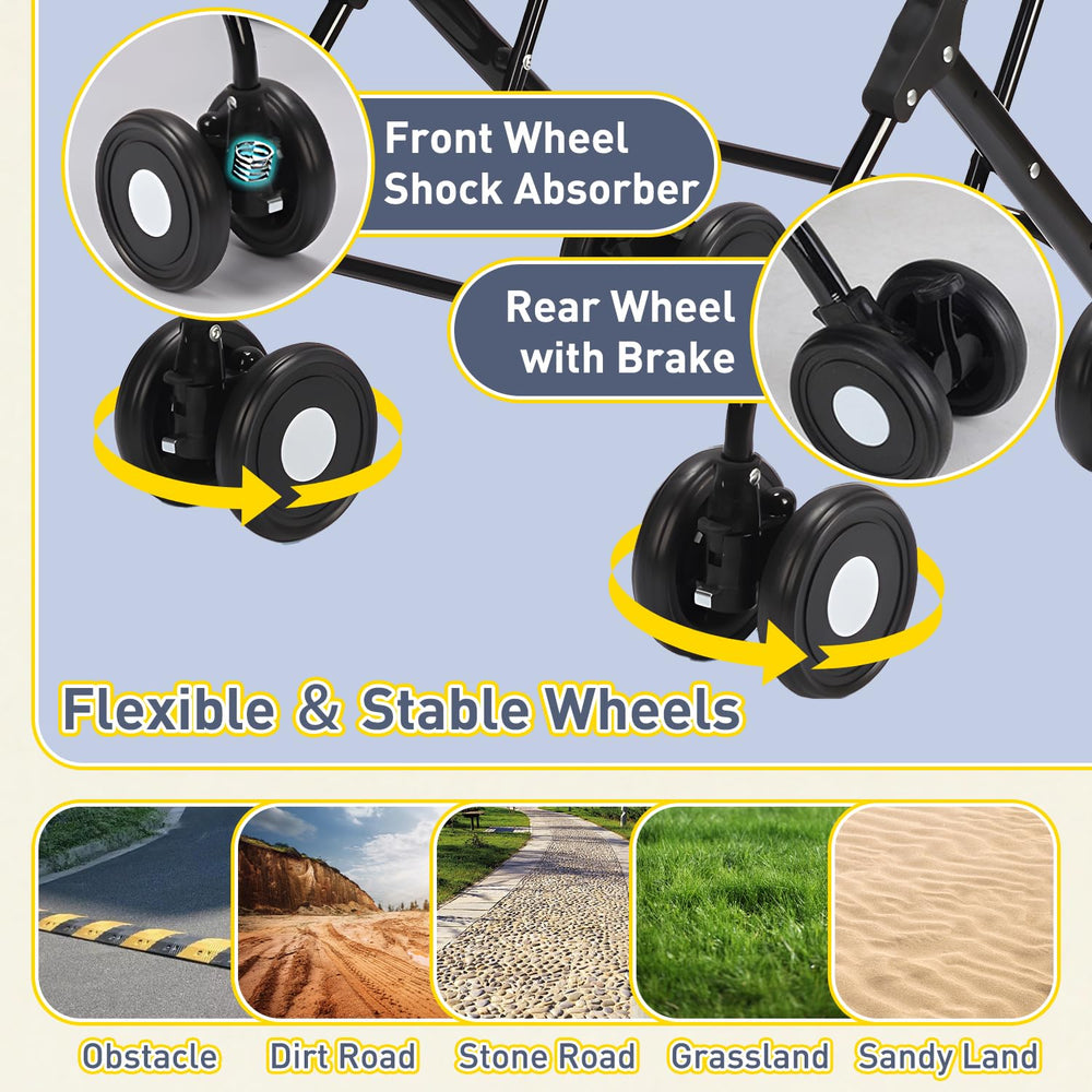 YIRCELOM four wheels lockable for stable steering
