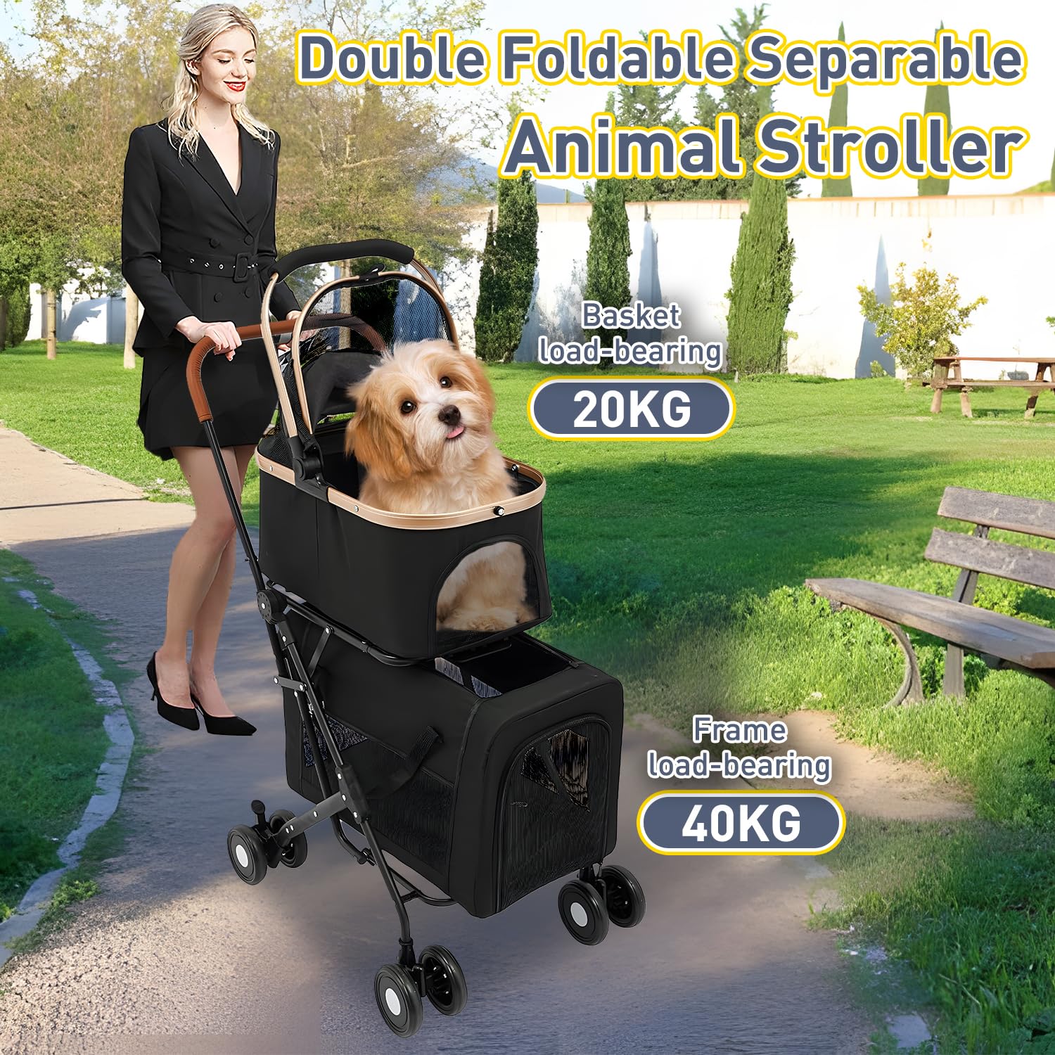 YIRCELOM stroller with detachable carrier bags for flexibility