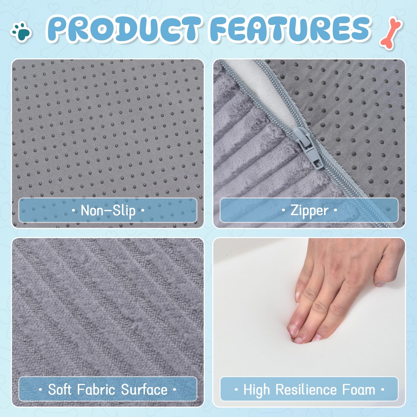 Yiruka dog stairs zipper cover removable for easy washing