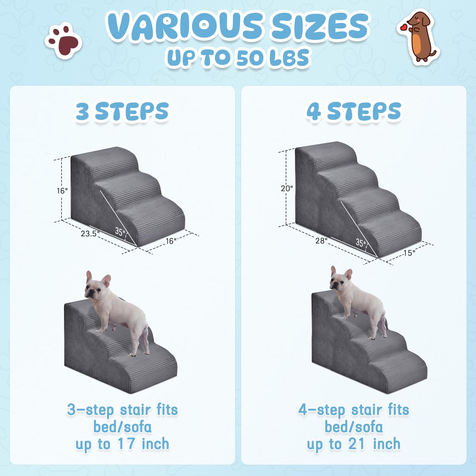 Yiruka dog steps easy-clean removable cover simplifies maintenance