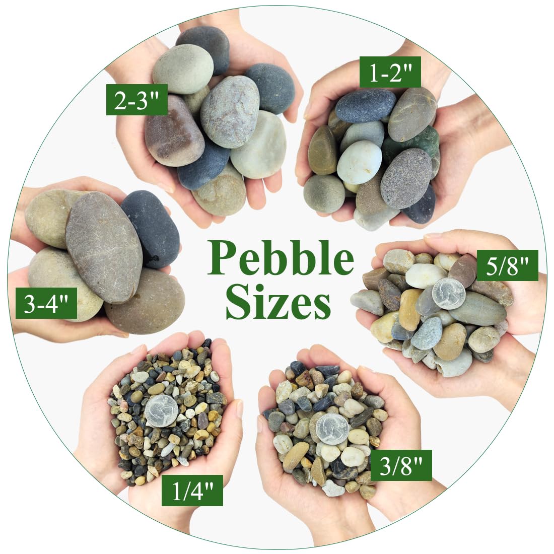 Piedras polidas de YISZM para decoración del hogar y centros.