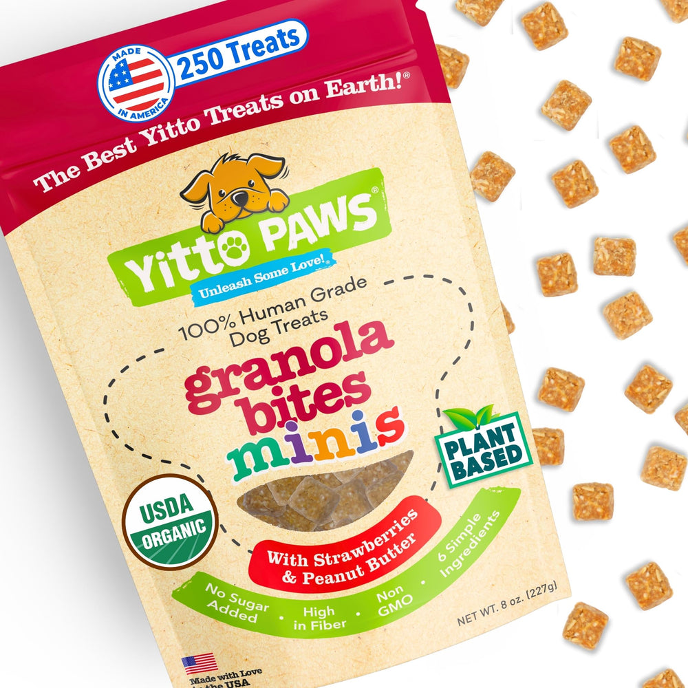 Yitto Paws Mini Treats bag front, ideal reward for small dogs