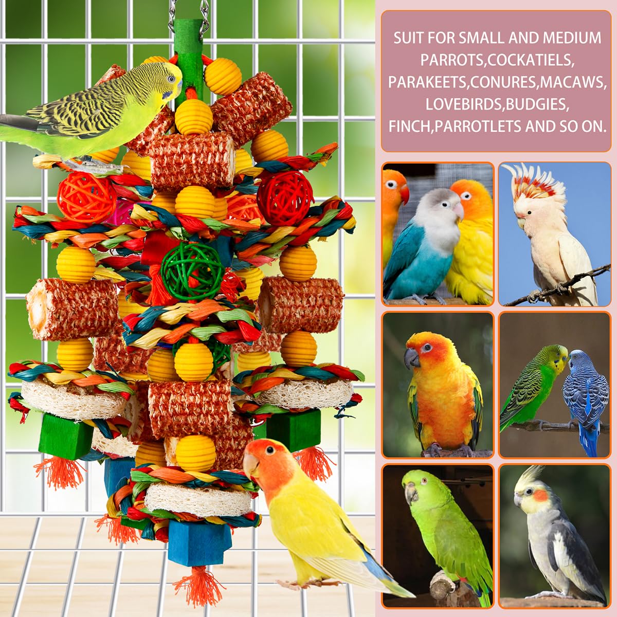 YIXUND bird toy hanging-hook installation demonstrates easy setup