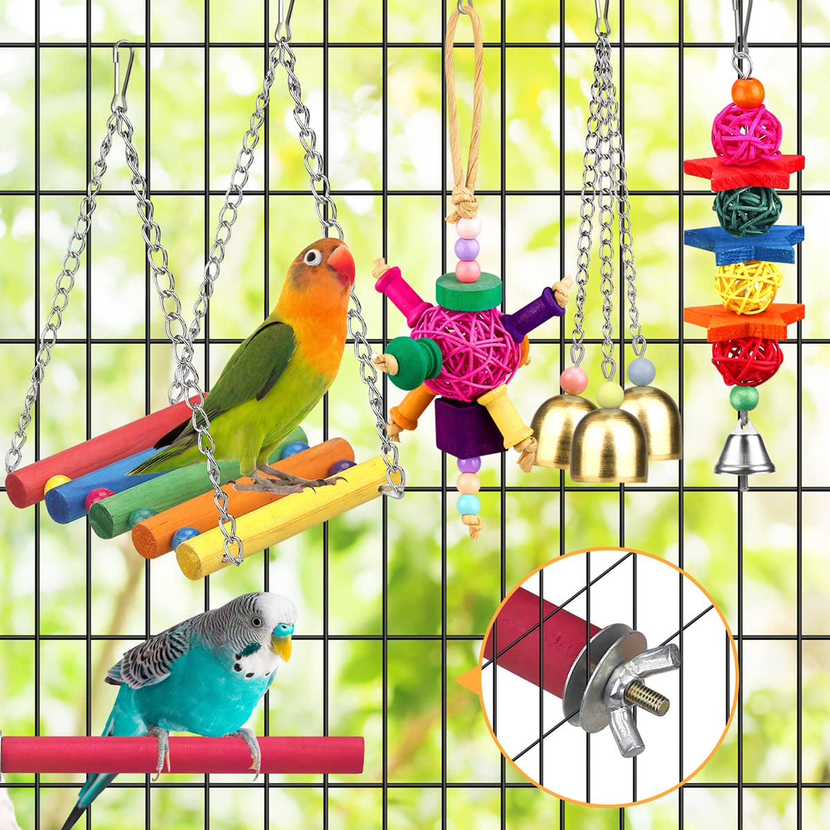 YIXUND rainbow-chain-toy: colorful distraction promotes interactive foraging-style play.