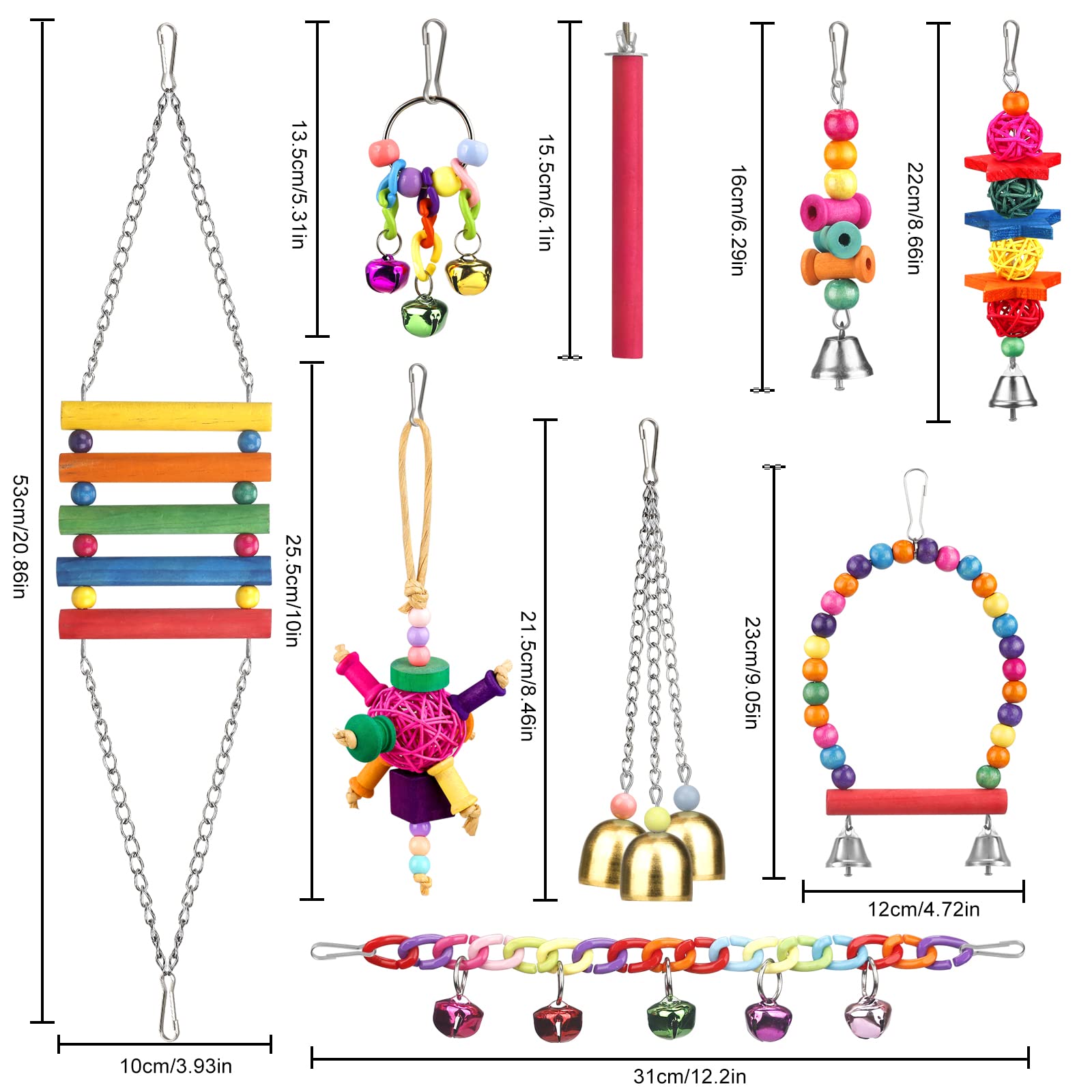 YIXUND wooden-chew-toy: safe beak exercise and enrichment for small parrots.