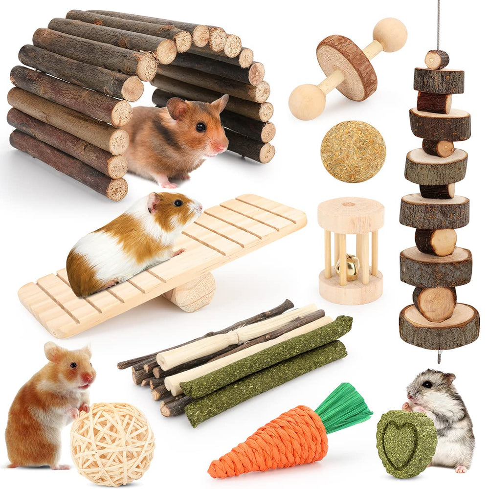 YIXUND 12-chew-toys variety for hamster enrichment and play.