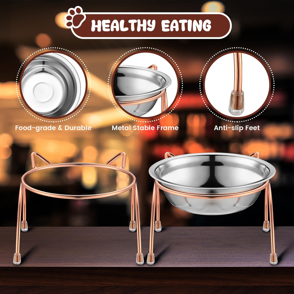 Yiyiring easy-clean design—stainless steel bowls resist grease and wipe down.