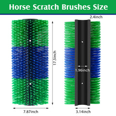 Yiyiring livestock scratching brush green side view offering versatile mounting and animal relief
