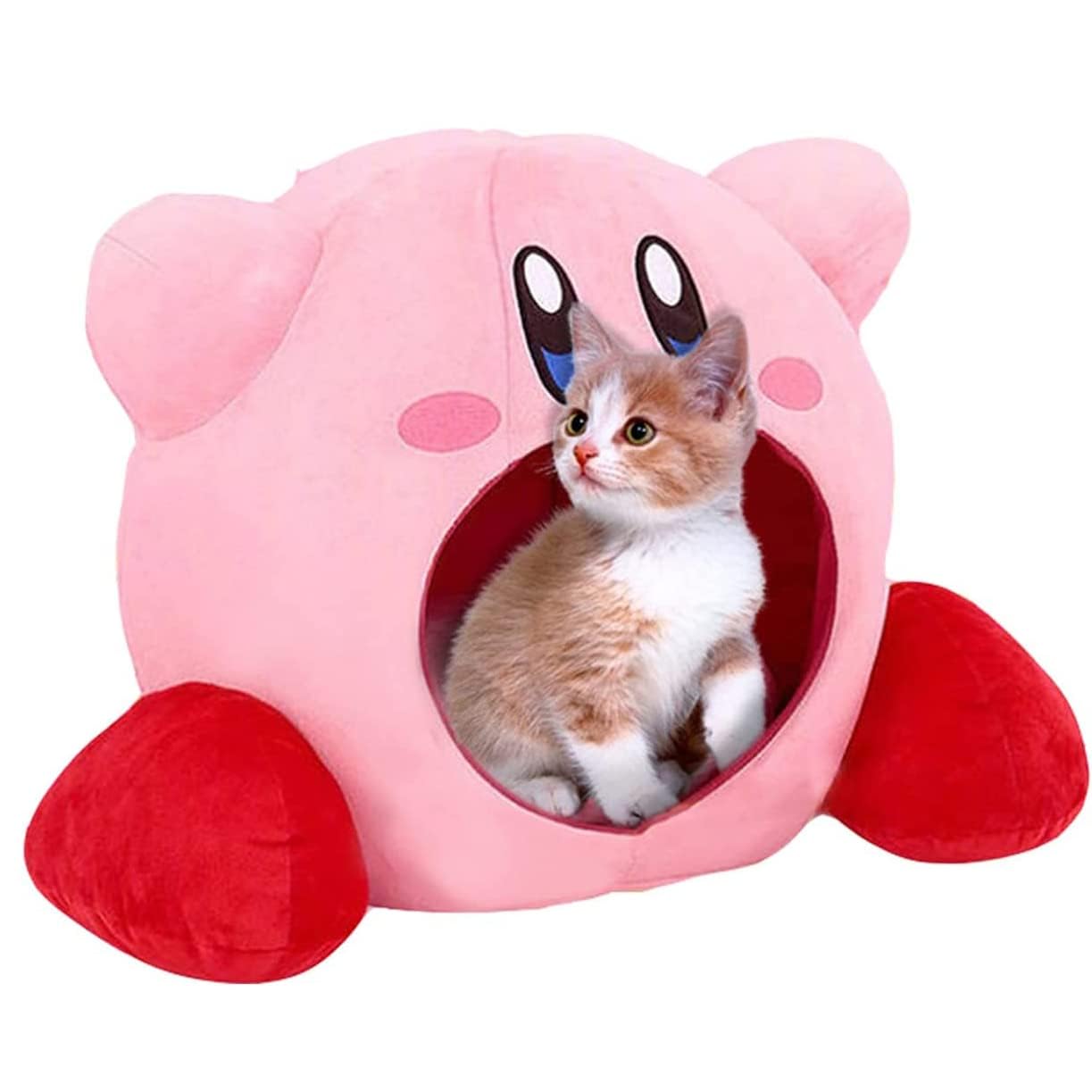 YIYTREE Keby Plush Bed side view, enclosed warmth and security for cats