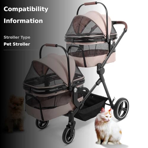 YIYUNBEBE foldable double stroller canopy open improves pet visibility and airflow