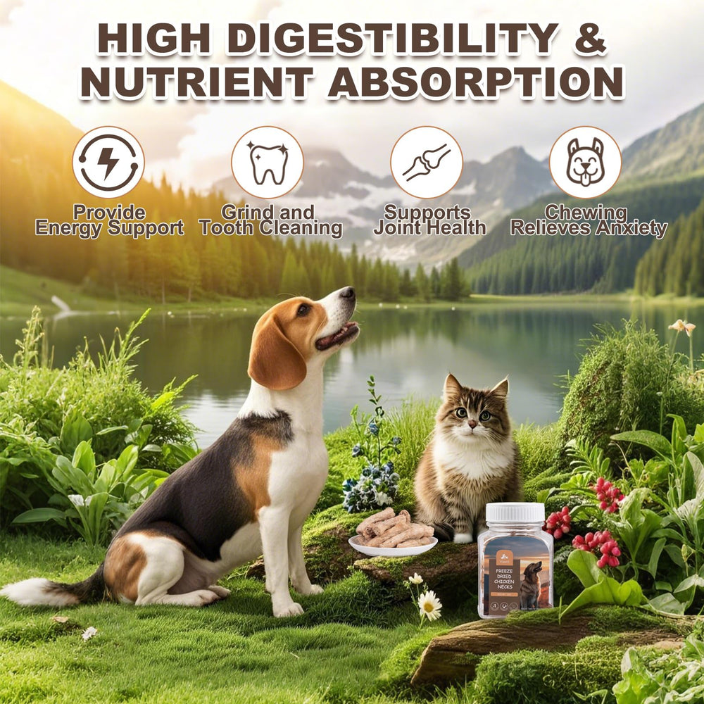 Yizeril chicken necks energy-boosting snack suitable for puppies and seniors.