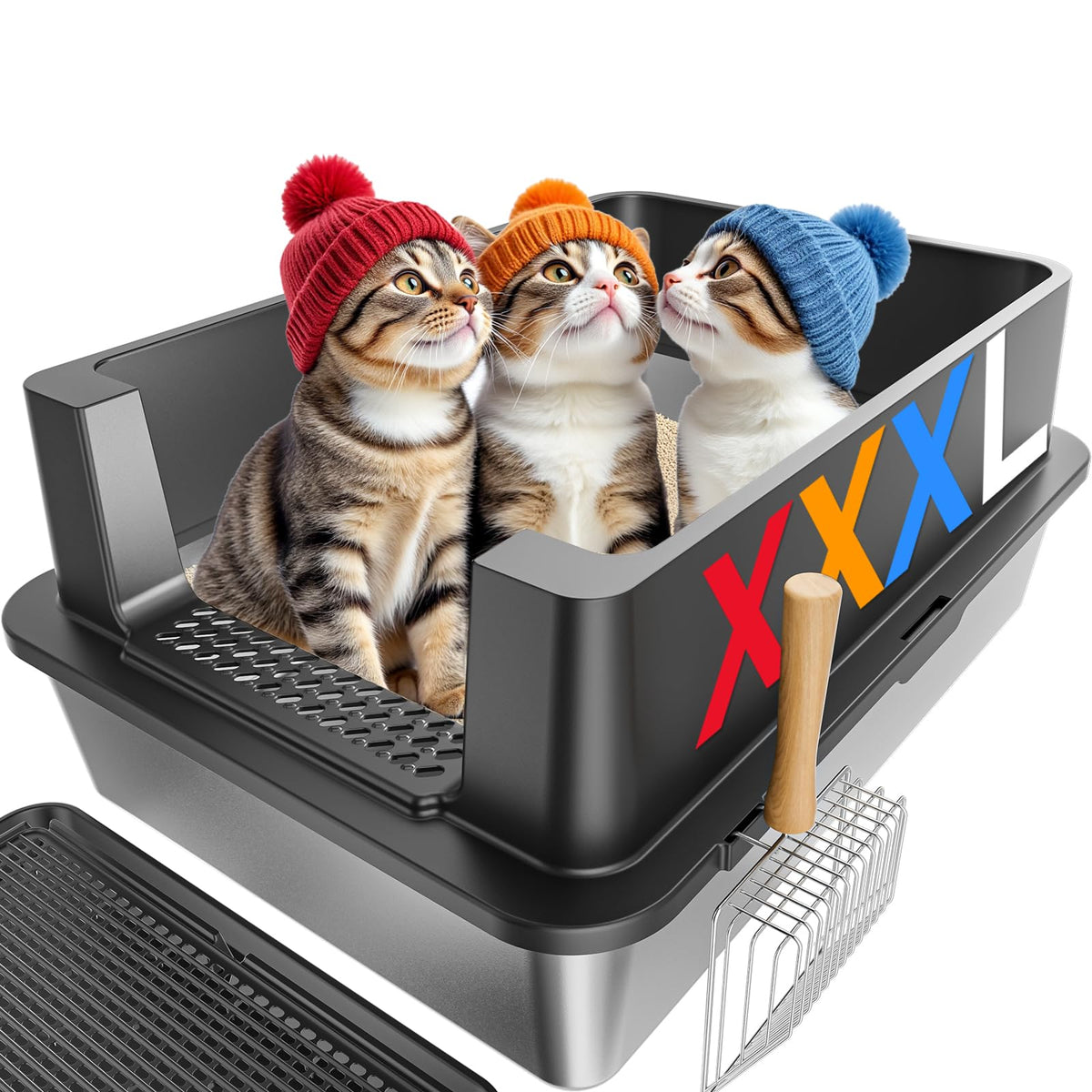 YIZFERN 28-inch wide-angle litter box offering XXL space for multi-cat households